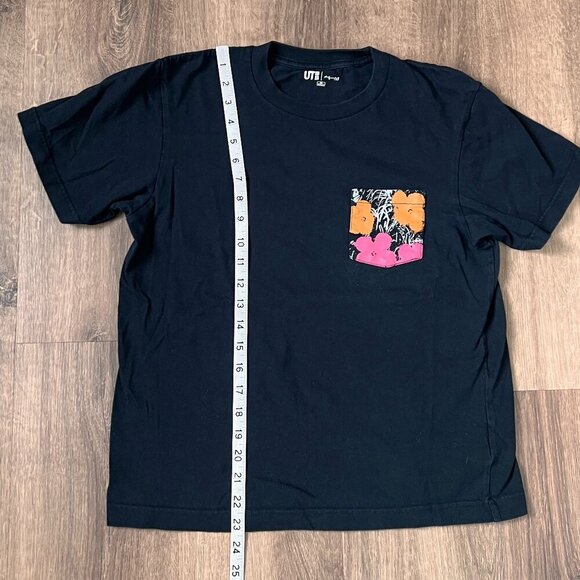 Uniqlo UT Andy Warhol Black Floral Pocket T Shirt Sz XS - Picture 5 of 8